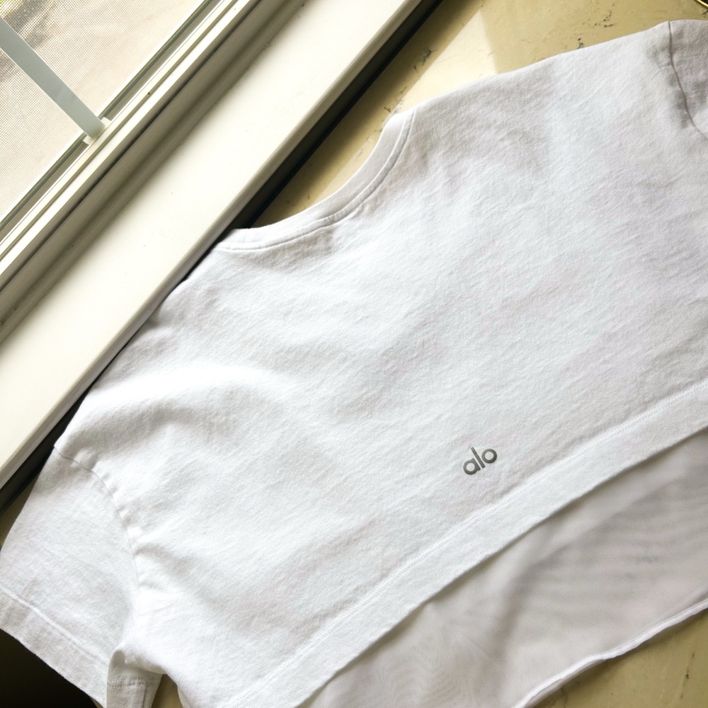 Alo White Crop Top